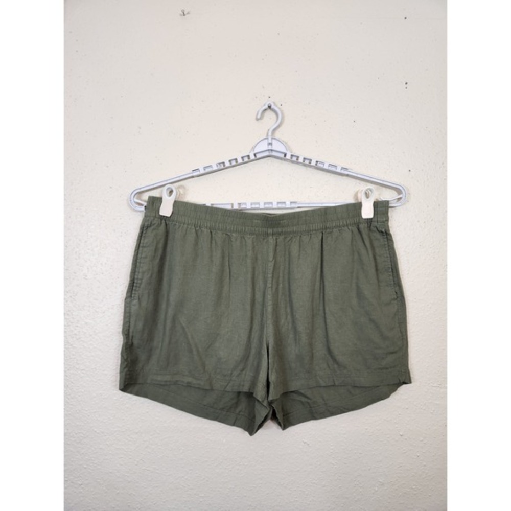 Old Navy Linen Blend Shorts‎ Comfort Waist Casual Olive Green 2X